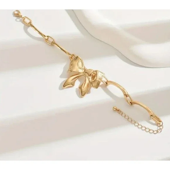 BOHO Gold Blow Bracelet Bows Popular Trend Core - Picture 6 of 8